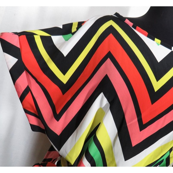 FTF Women's Multicolor Chevron Striped Dolman Sleeve Dress Plus Size 3X - Picture 12 of 14